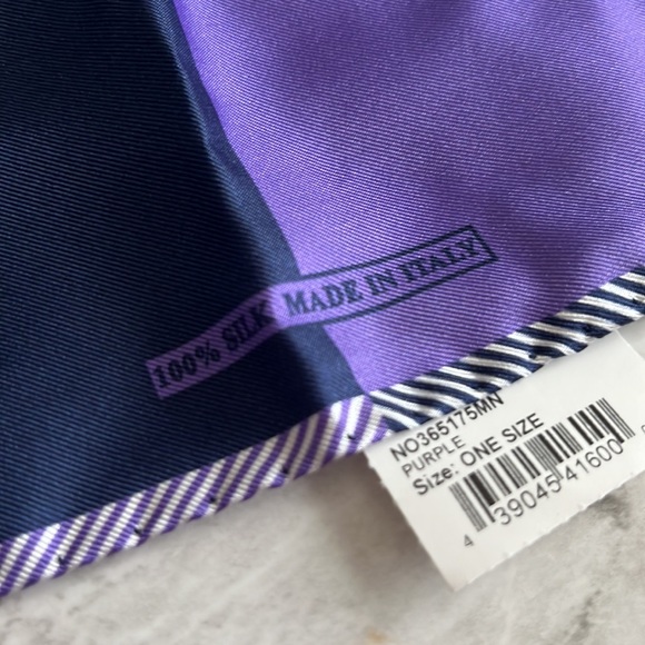 NEW Nordstrom 5 panel paisley purple hanker-chief silk - Picture 2 of 4